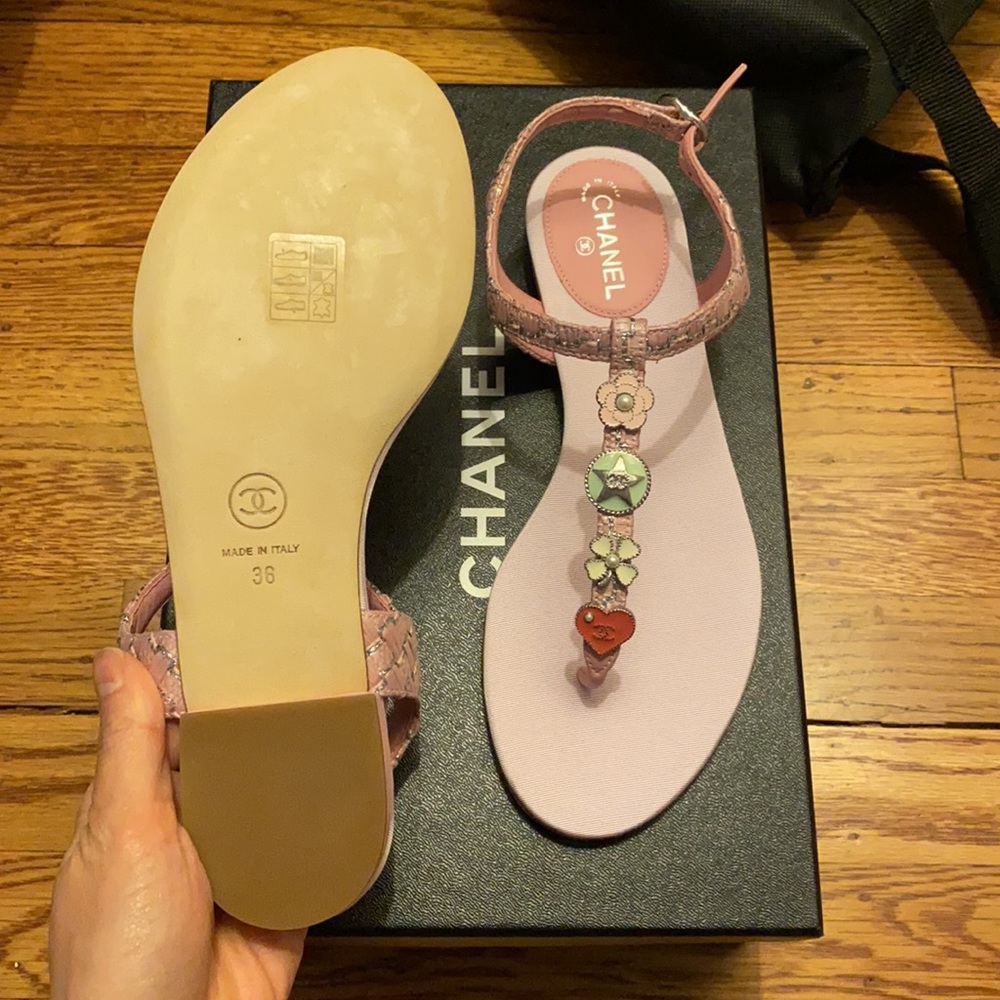 Unworn Pink Chanel Sandals - Picture 2 of 5
